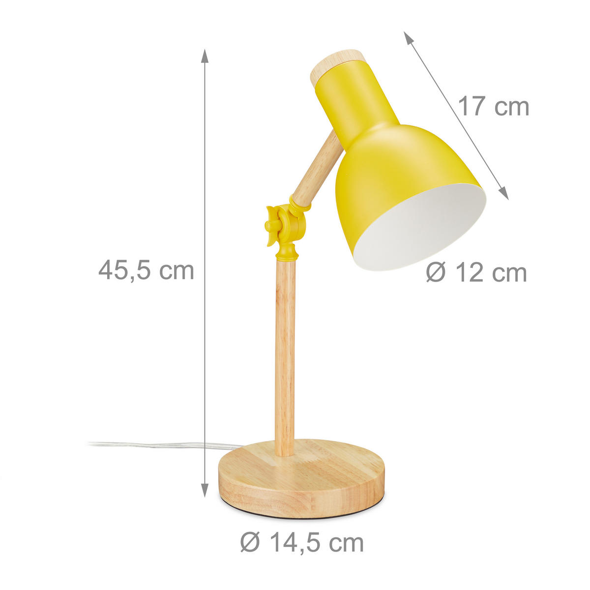 SCHREIBTISCHLAMPE - Multicolor, Holz/Kunststoff (14.5/14.5/45.5cm) - Relaxdays