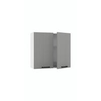 HÄNGESCHRANK mit Geschirrtrockner W80SU - KENDRO - Modernes Design - Weiß/Grau, Holz/Metall (80/72/30cm) - ROYAL24_MARKT