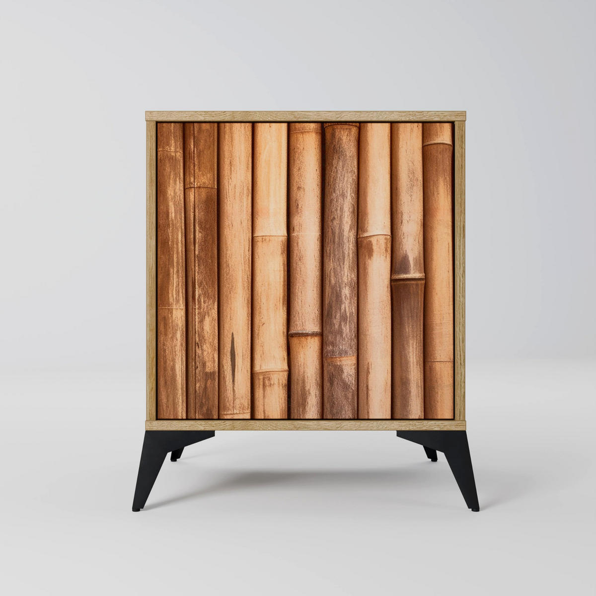 SIDEBOARD NATURAL WOOD, Eichefarben, 57,5x42x77,5 cm, Schräge Buchenholzfüße - Eichefarben/Buchefarben, Holzwerkstoff/Buchenholz (57.5/77.5/42cm) - SpaceRebels