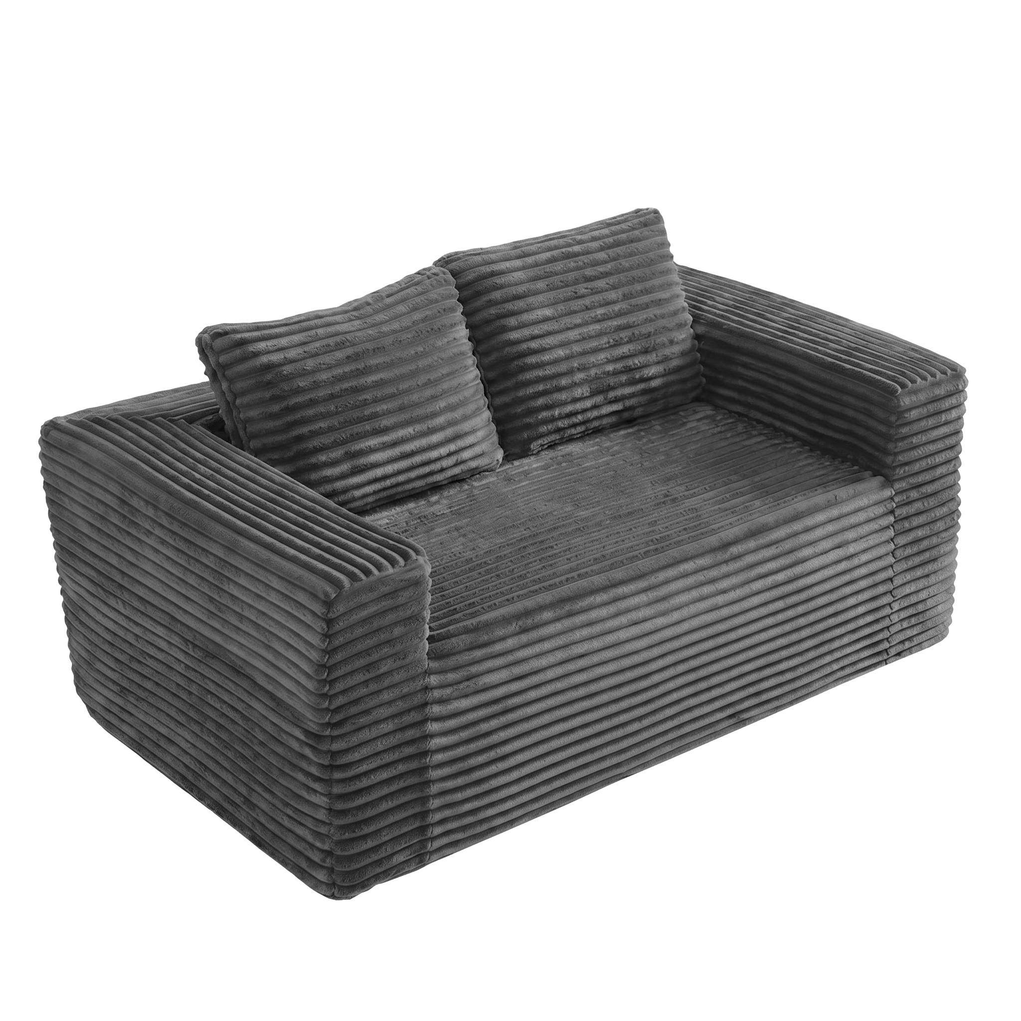 2-SITZER SOFA Cord Grau - Grau, Textil (160/58/88cm) - WISHDOR