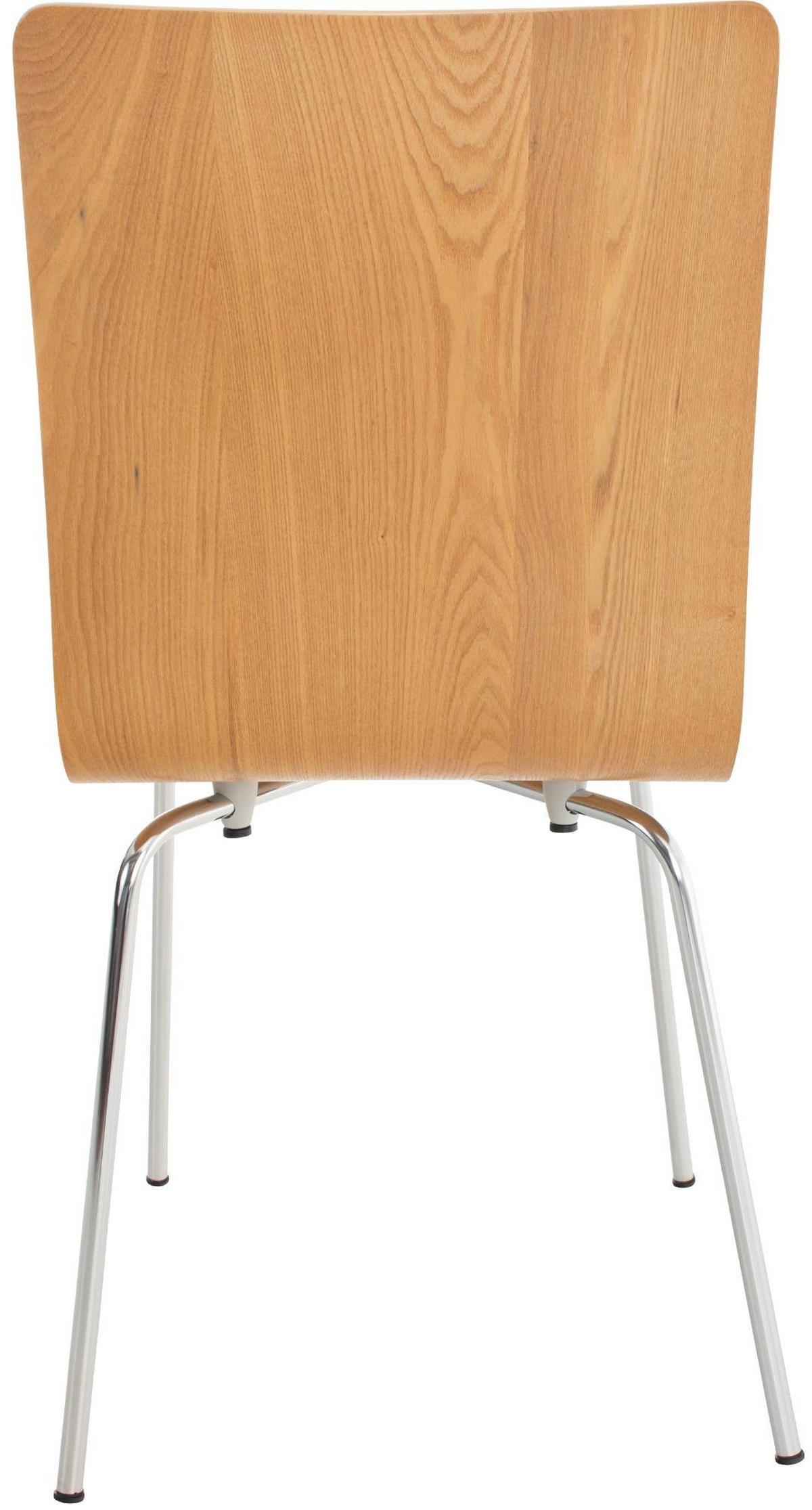 BESUCHERSTUHL Holz eiche - Chromfarben/Eichefarben, Holz/Metall (43/87/47cm) - CLP