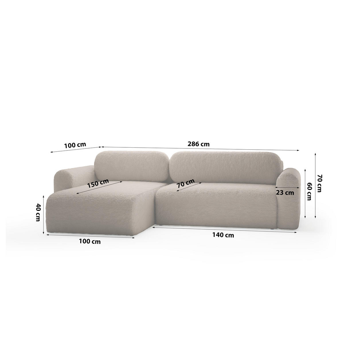 ECKSOFA mit Schlaffunktion Thekla, Brown - Braun, Textil (286/100cm) - Fedve