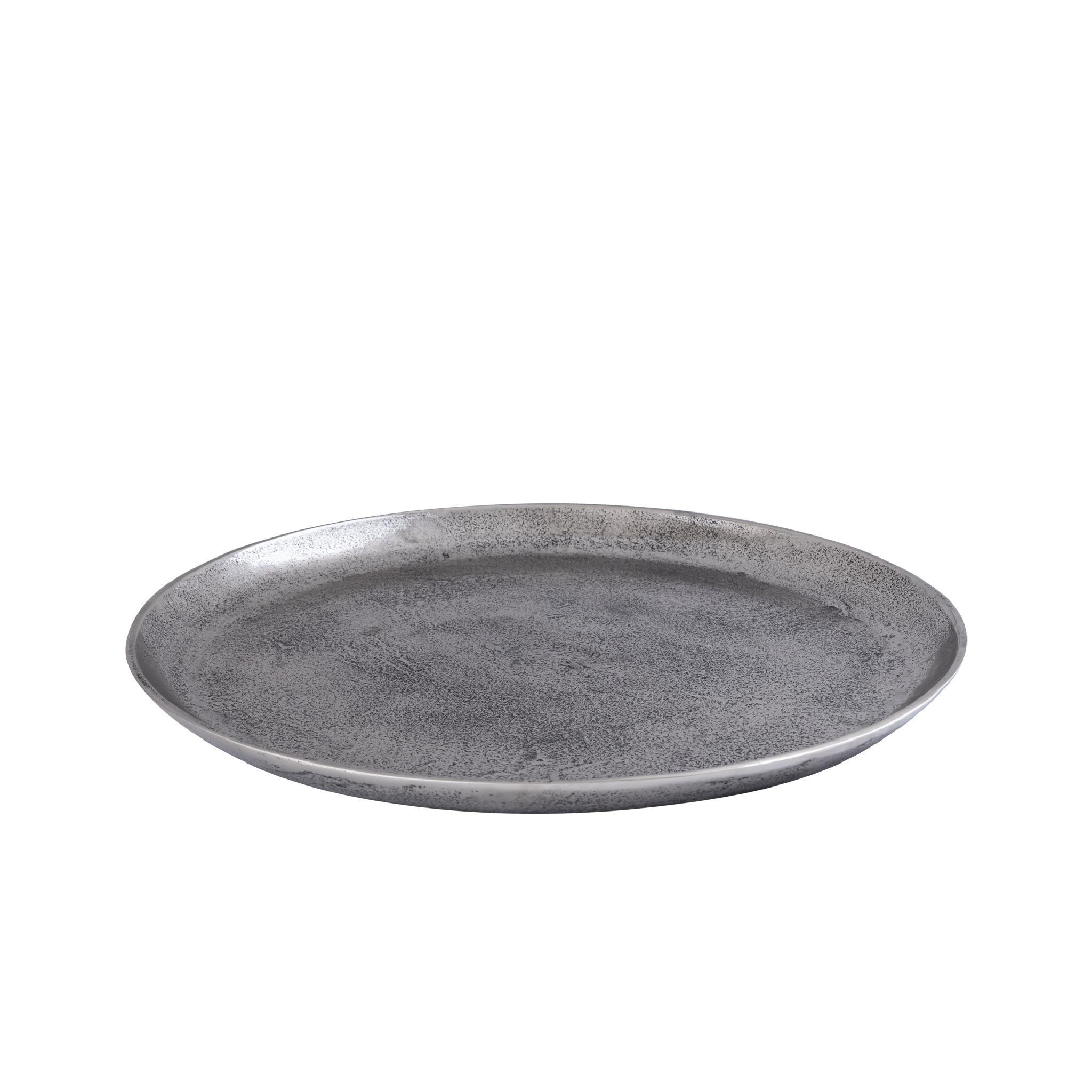 SCHALE Afta Silber 50/50/3cm - Silberfarben, Metall (3cm) - PTMD Collection