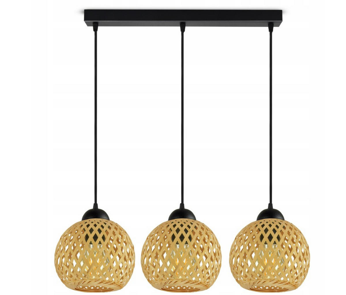 PENDELLEUCHTE BOHO - Beige/Schwarz, Holz/Metall (13/70/100cm) - kiki design