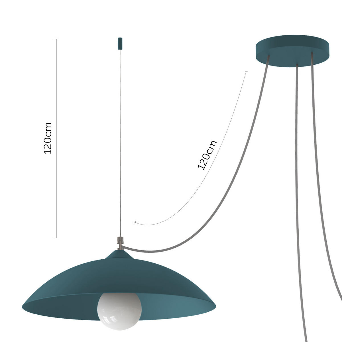 HÄNGELEUCHTE Dream X3 - Blau, Metall (40/40/9cm) - Lumicom