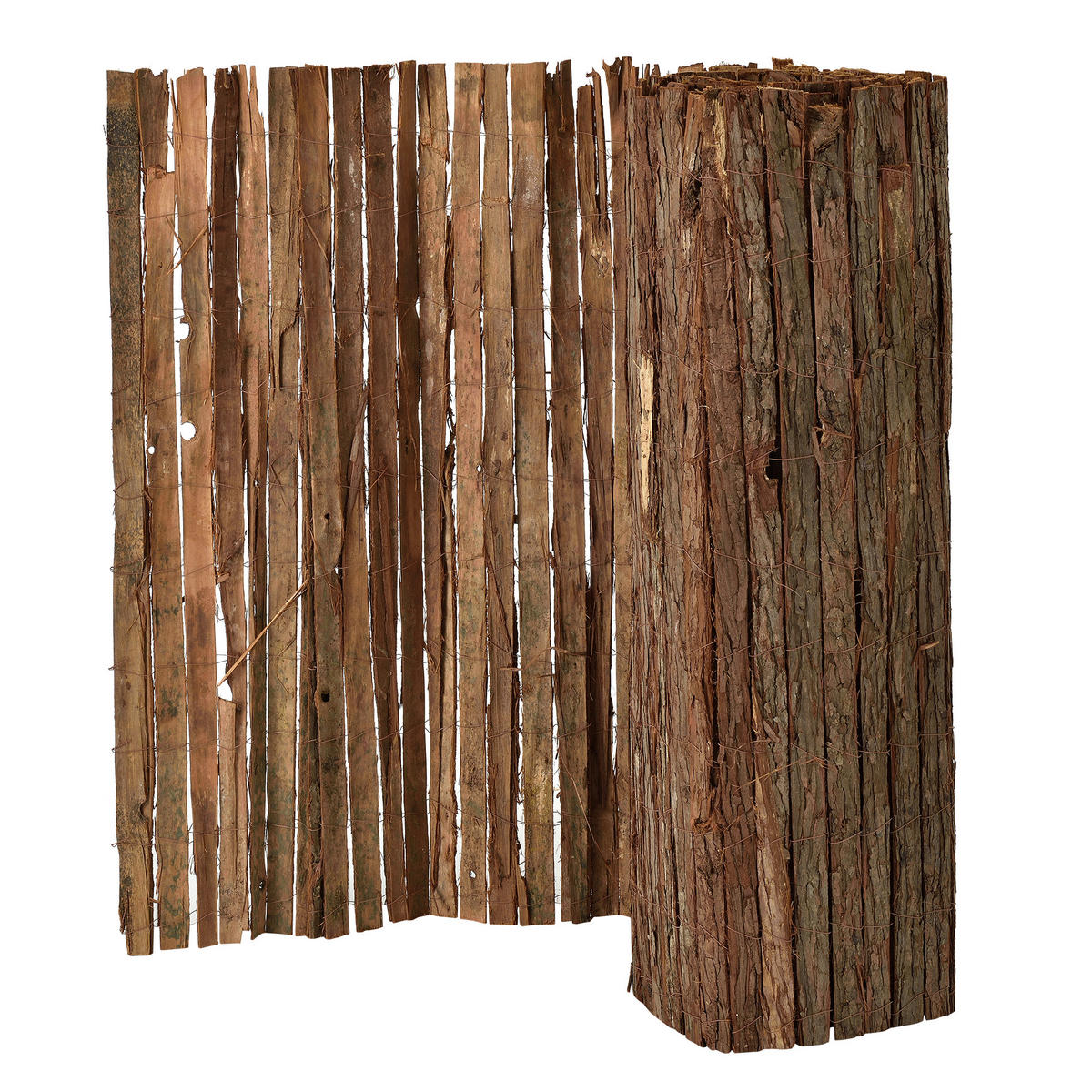RINDENZAUN Zamora - Dunkelbraun, Naturmaterialien (300/100cm) - casa.pro