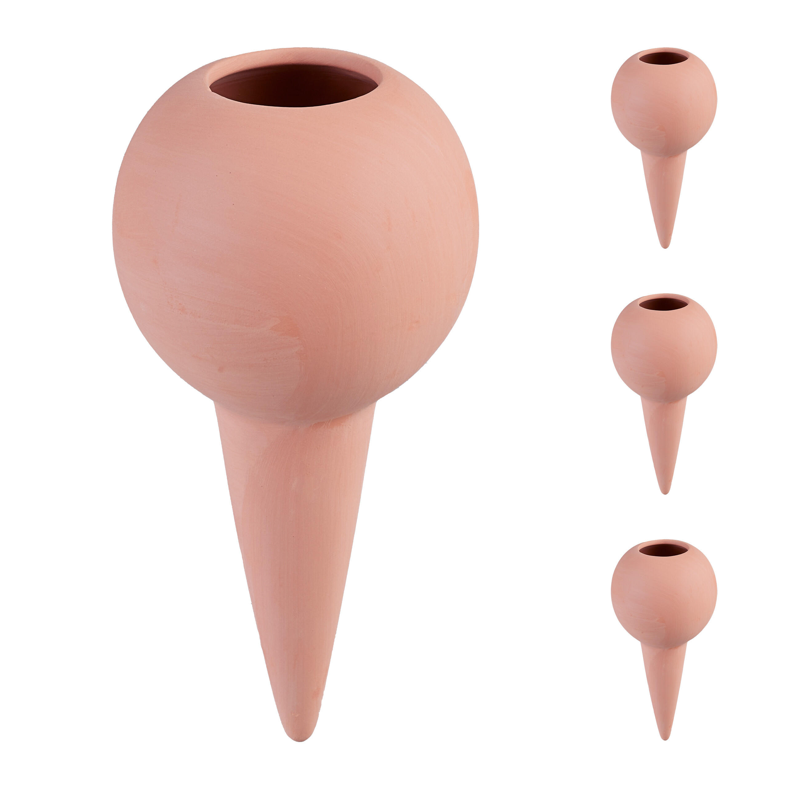 4XTONKEGEL - Hellbraun, Keramik (9/18/9cm) - Relaxdays