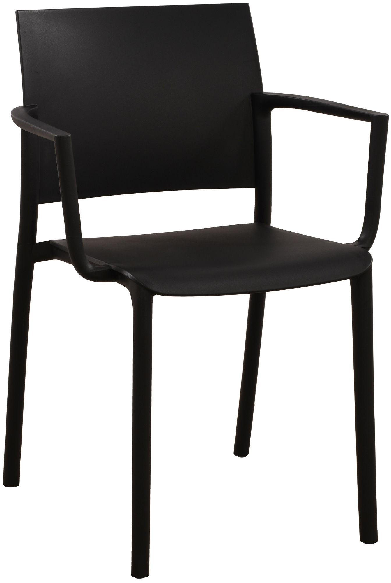 GARTENSTUHL Kunststoff Schwarz - Schwarz, Kunststoff (57/81/52cm) - CLP