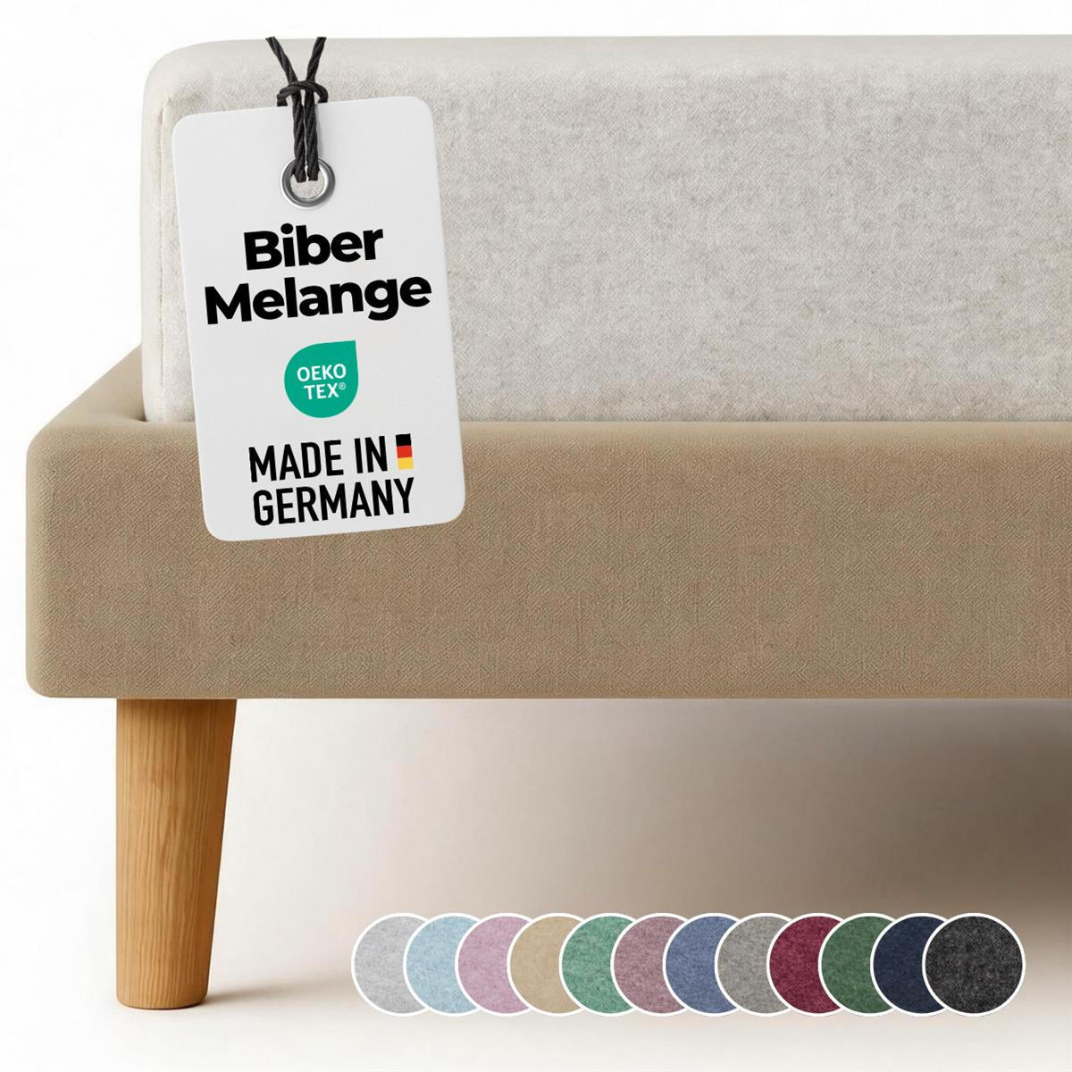 BIBER-SPANNBETTLAKEN 90x200 - 100x200 cm Made in Germany! Warme Winter Flanell Bettlaken aus 100% Baumwolle, Spannbetttuch Natur - Naturfarben, Textil (90/200cm) - Carpe Sonno