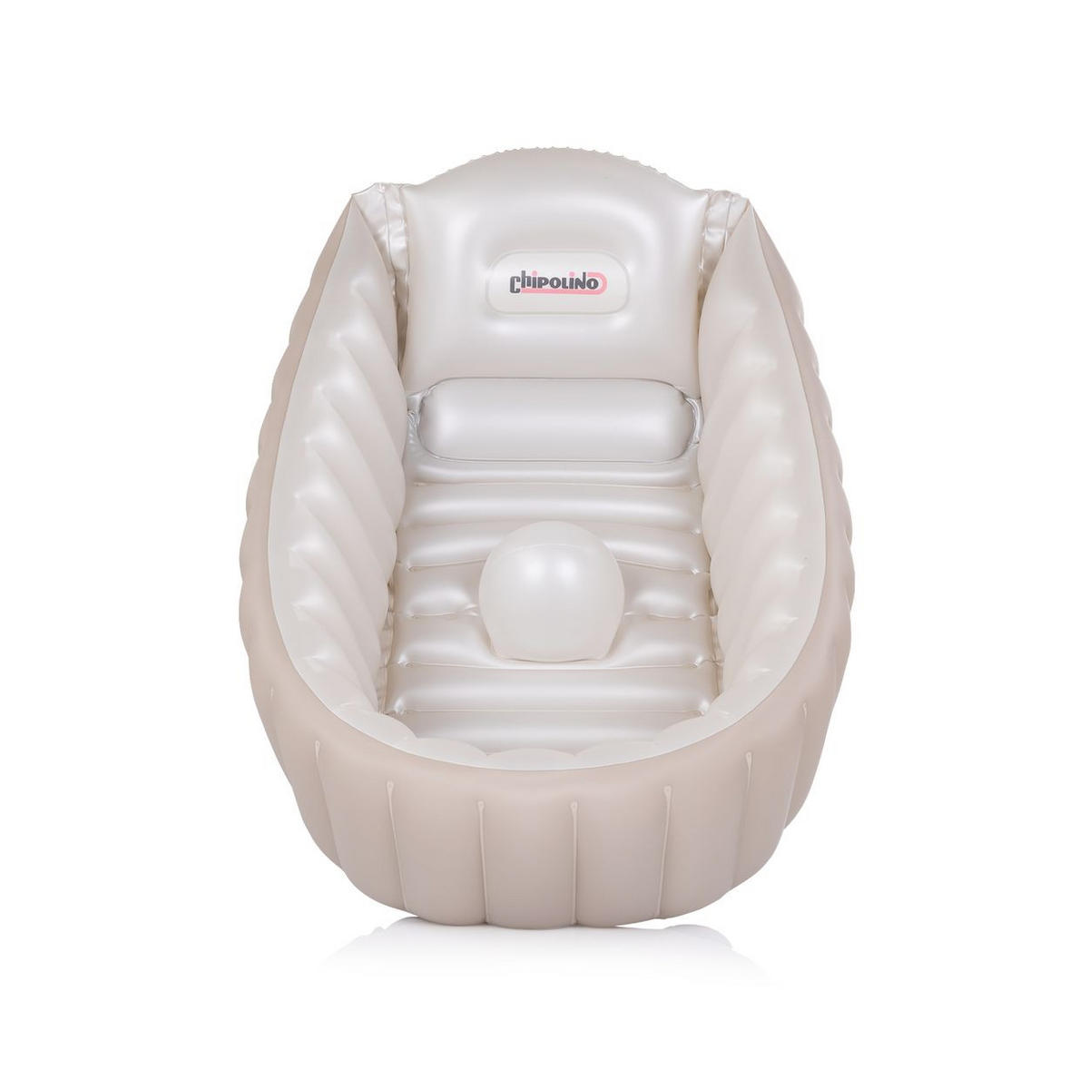BABYBADEWANNE Baby Cloud aufblasbar Pumpe Seitenpolster ab Geburt beige - Beige, Kunststoff (56/90cm) - Chipolino