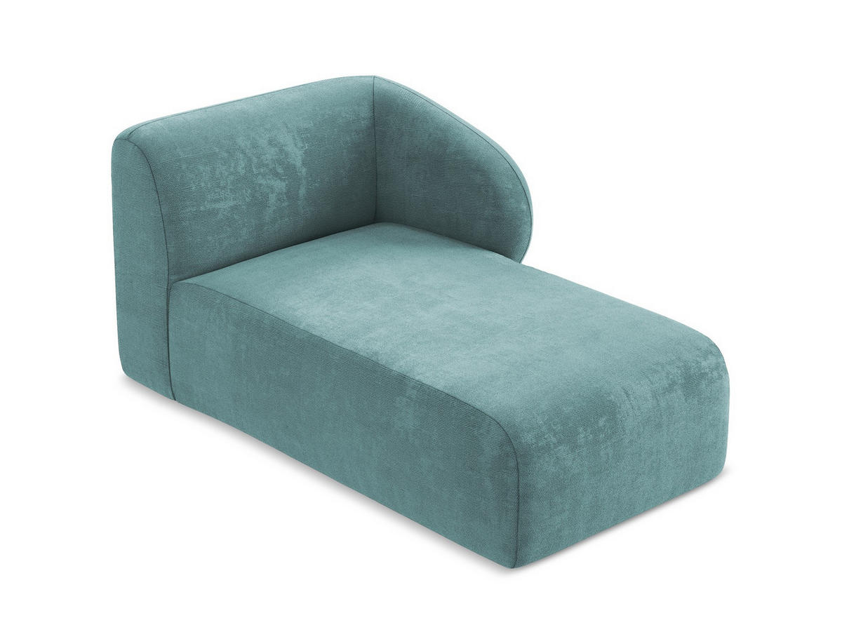 SOFAELEMENT Rechts Chenille Stoff Blau - Blaugrau/Schwarz, Holzwerkstoff/Kunststoff (91/75/166cm) - Makamii