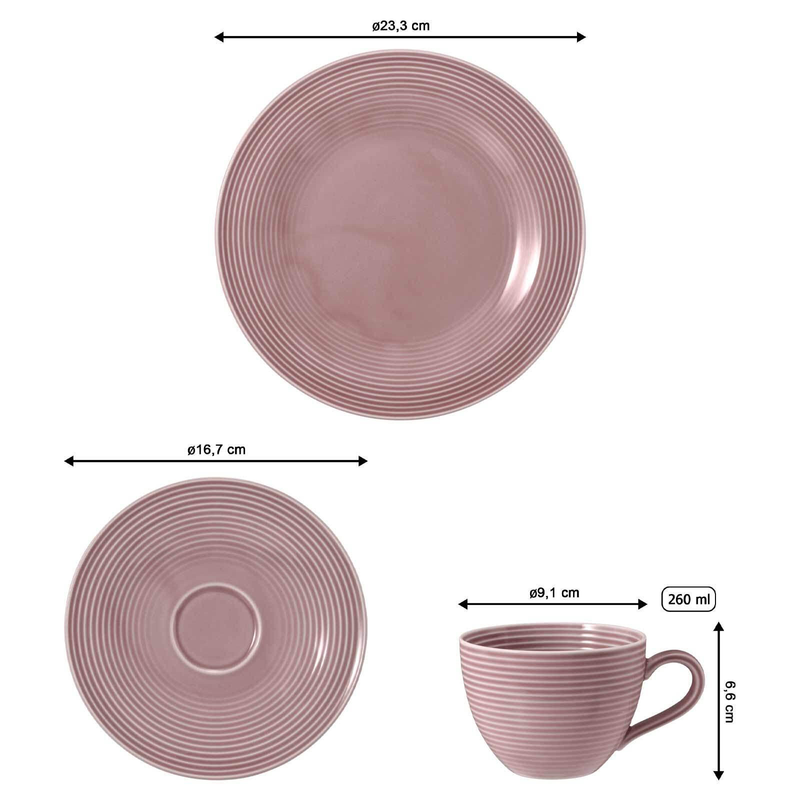 KAFFEESERVICE Beat Color Glaze Altrosa 18er Set - Robinienfarben, Keramik (24/18.1/43cm) - Seltmann Weiden