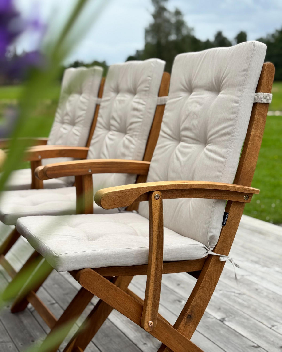 PERNE pentru scaun set de 8 bej deschisă 42/95 cm Maui premium - bej, material textil (95/5/42cm) - Beliani