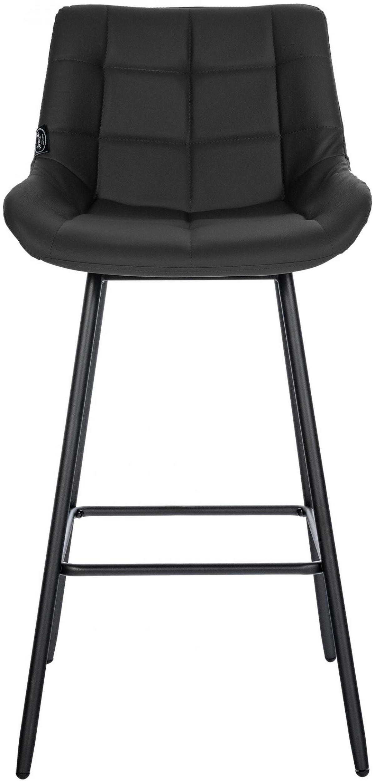 BARHOCKER Lederlook schwarz - Schwarz, Textil/Metall (49/104/56cm) - CLP