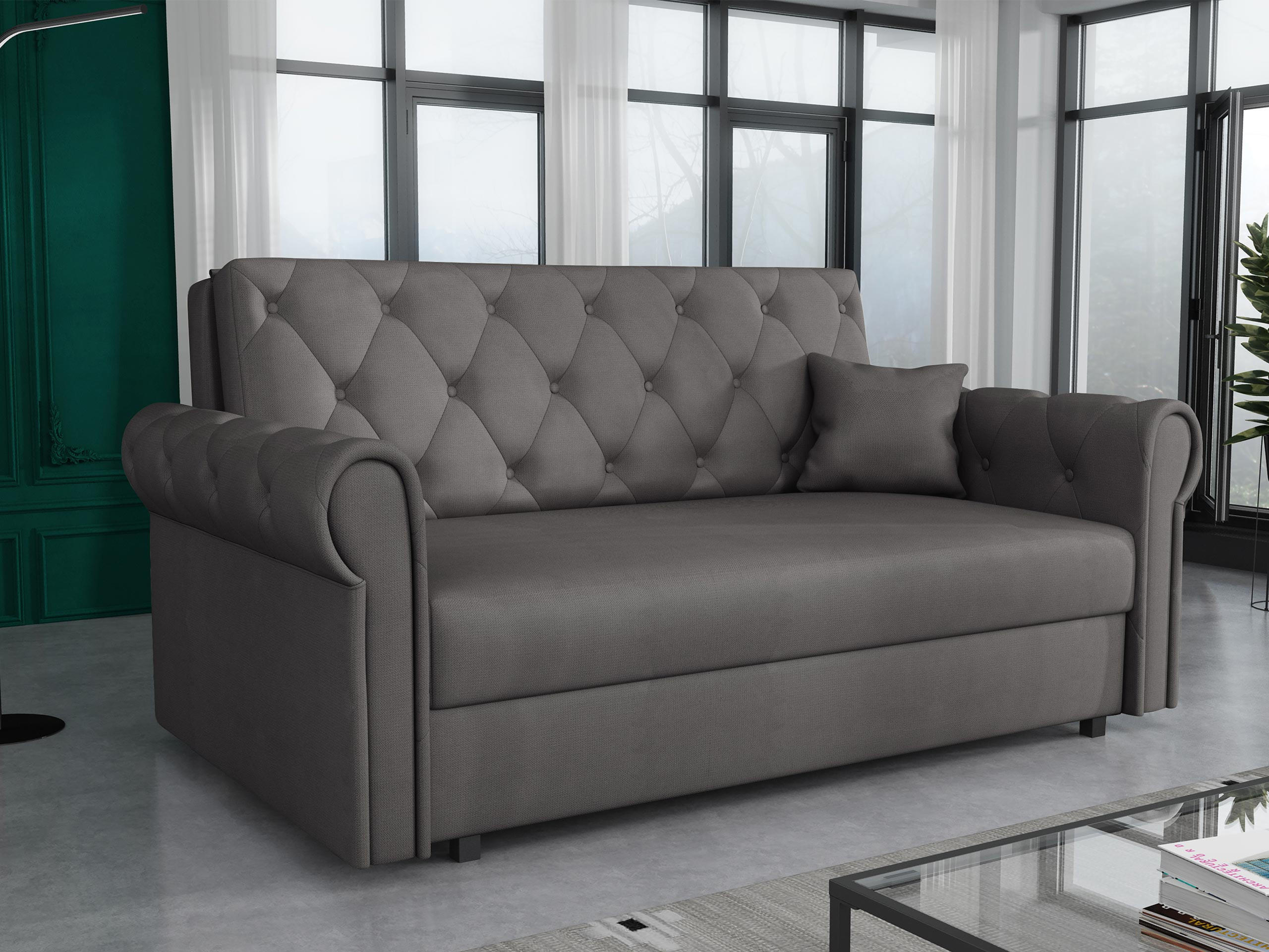 SCHLAFSOFA Viva Roma III - Schwarz/Graphitfarben, Holz/Textil (168/85/98cm) - MIRJAN24