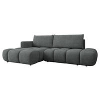 ECKSOFA Soffi, Seite: Links - Schwarz/Graphitfarben, Holz/Kunststoff (283/166cm) - MIRJAN24