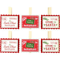 DEKOOBJEKT Letters To Santa 6er Set 6,5/7,5/1,8 cm - Multicolor, Holz (6.5/1.8/7.5cm) - FURNARO