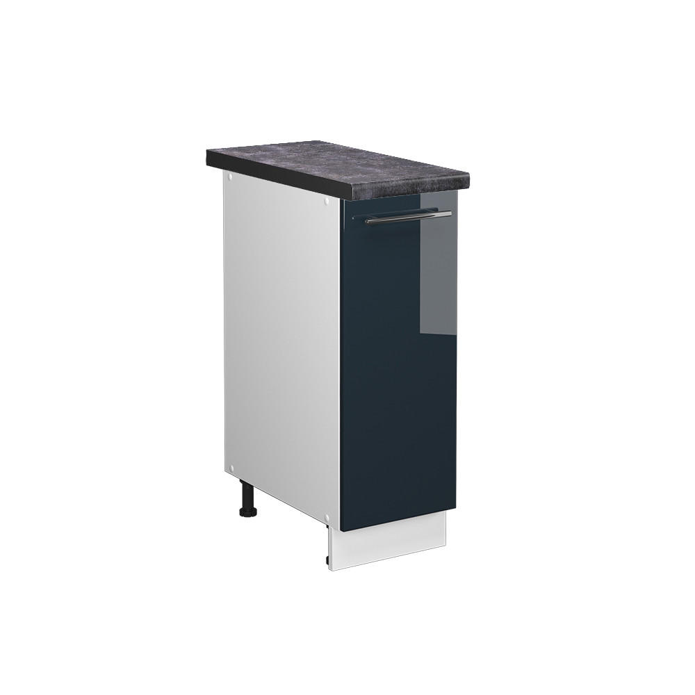 APOTHEKERUNTERSCHRANK Fame-Line Dunkelblau Hochglanz 30 cm, AP Anthrazit - Weiß/Dunkelblau, Holzwerkstoff (30/82/60cm) - Vicco