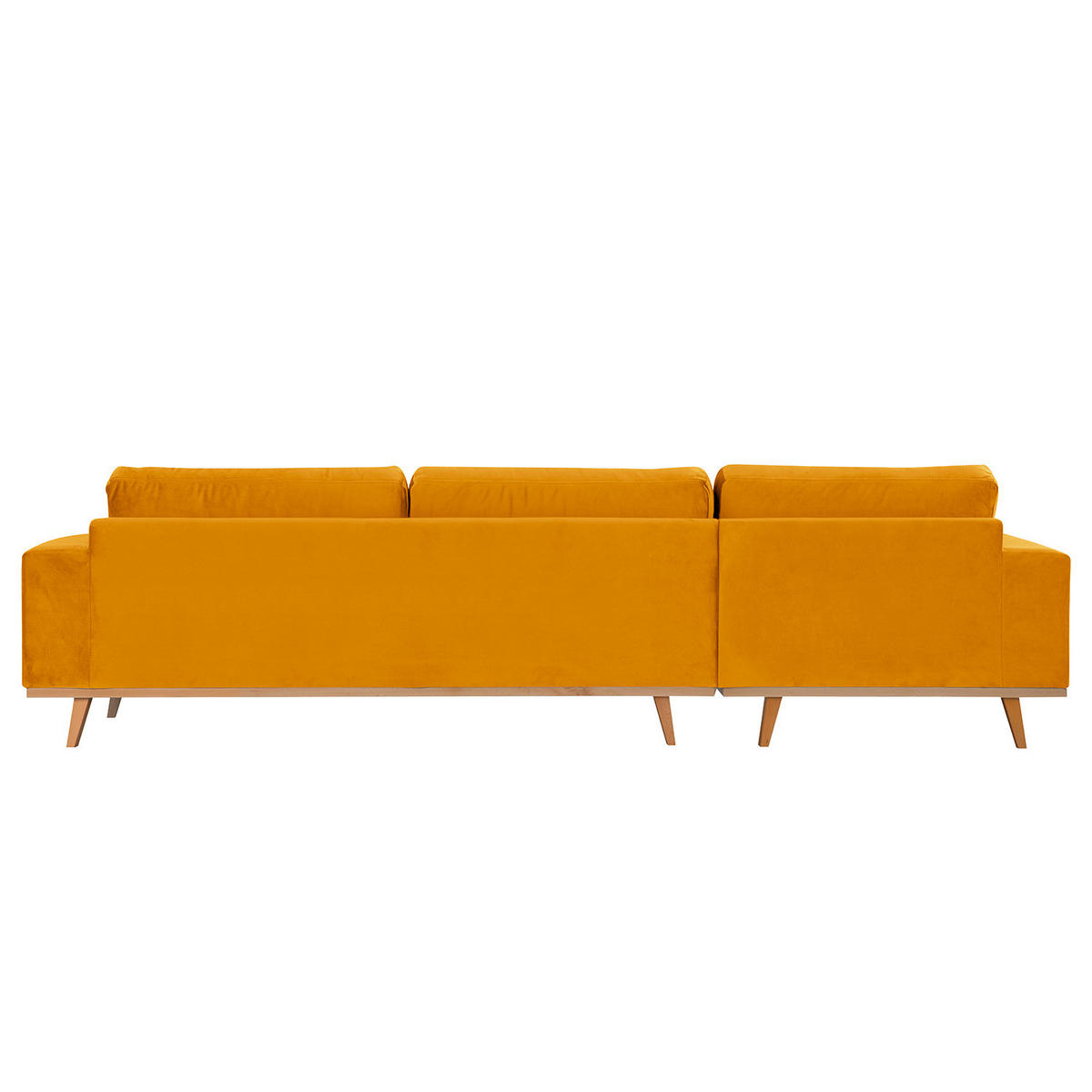 ECKSOFA mit Longchair - Gelb/Buchefarben, Buchenholz/Textil (281/153cm) - home24