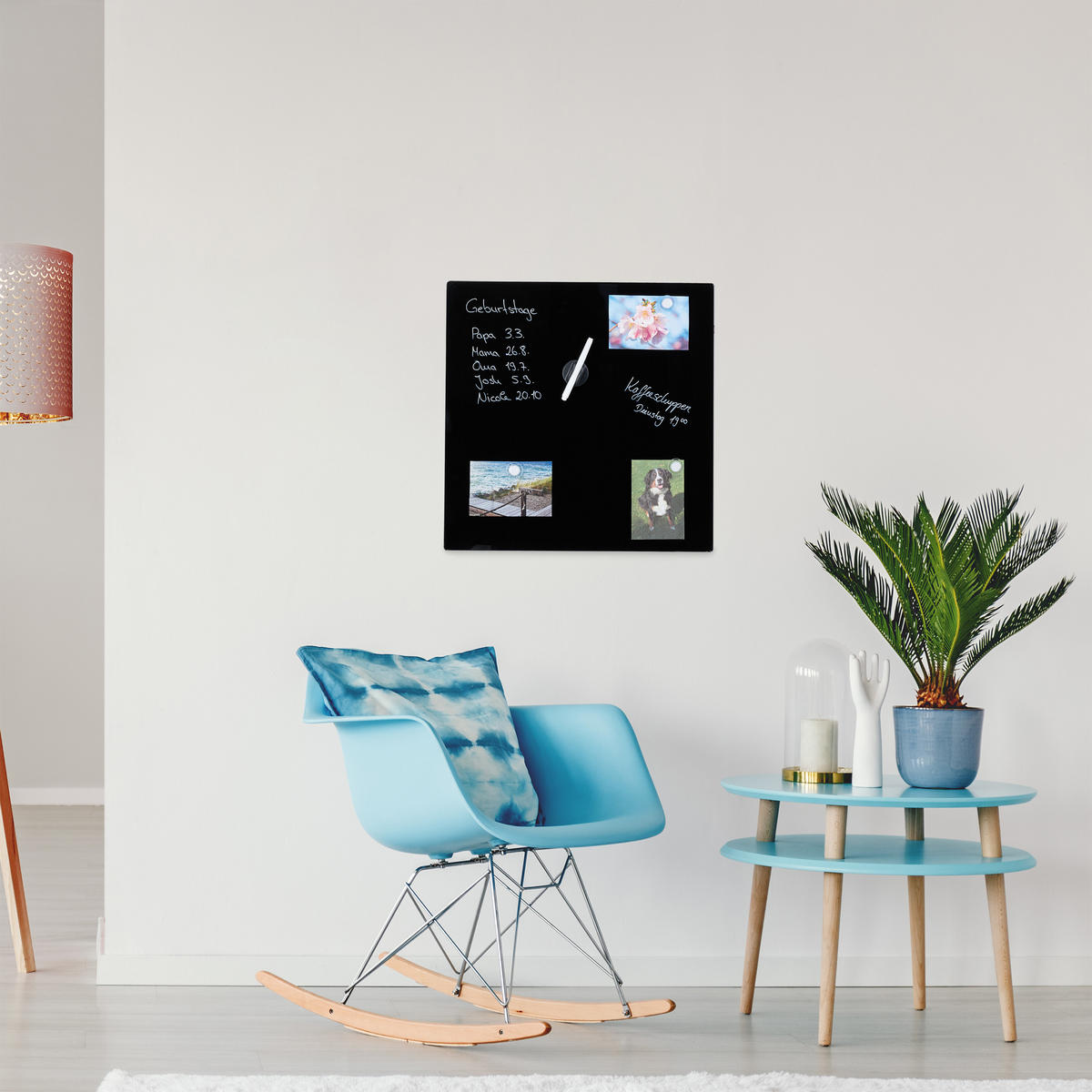 MAGNETTAFEL - Schwarz, Glas/Metall (50/50/0.4cm) - Relaxdays