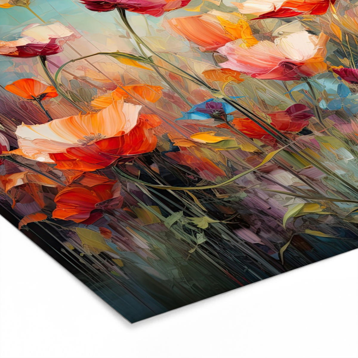 POSTER MIT RAHMEN Blumen - Aquarell - Kunst - Botanisch - Natur 40x30 cm - Orange, Papier (40/30cm) - MuchoWow