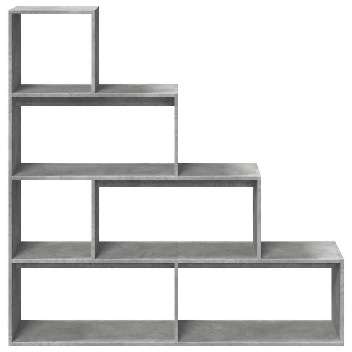 RAUMTEILER-BÜCHERREGAL 4 Etagen Betongrau 143,5/29/143,5 Cm - Grau, Holzwerkstoff (29/143.5/143.5cm) - vidaXL