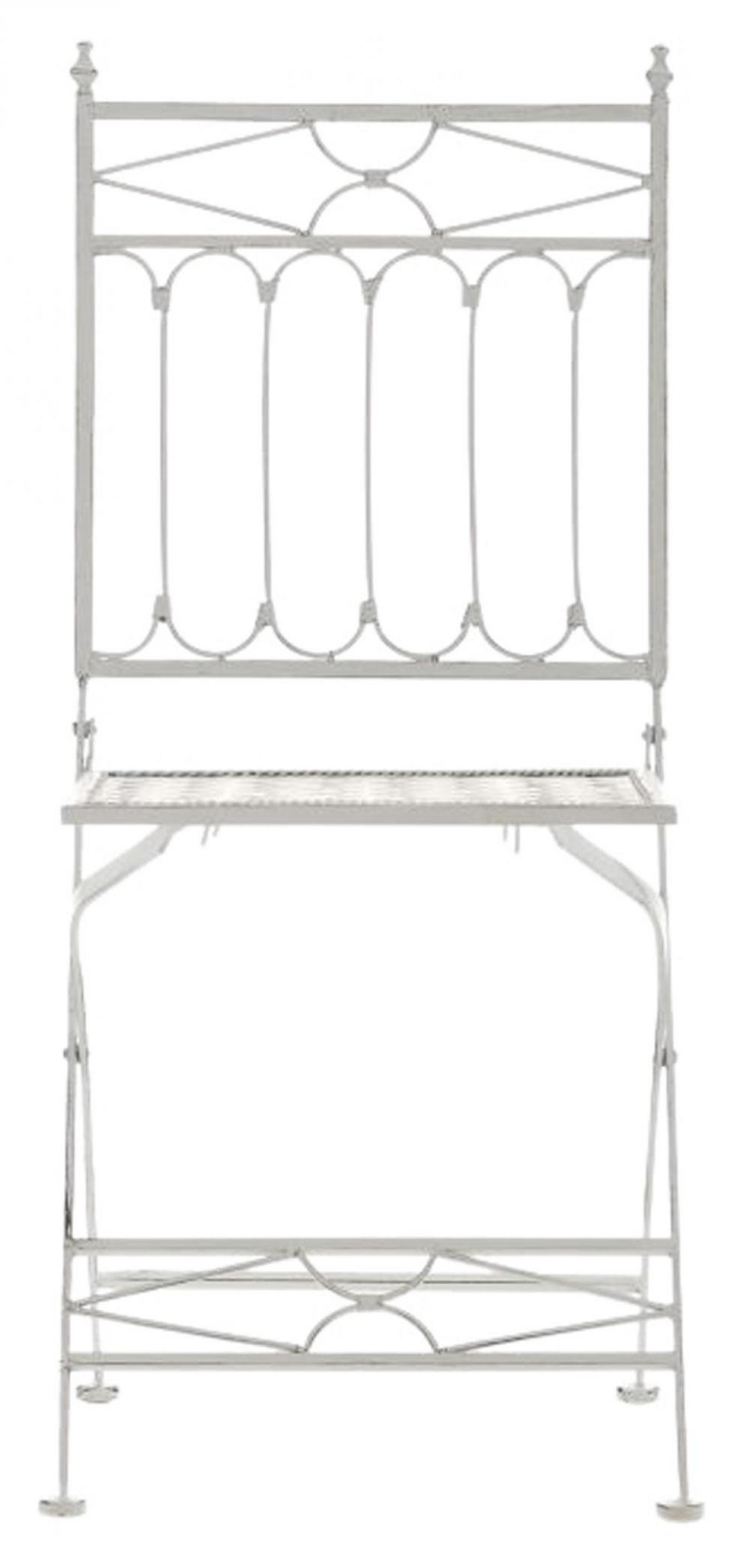 GARTENKLAPPSTUHL 2er Set Metall antik weiß - Weiß, Metall (42/94/40cm) - CLP