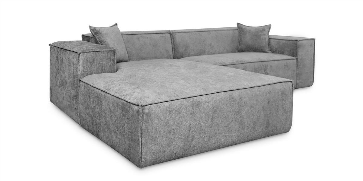 ECKSOFA Carlota - Dunkelgrau, Holzwerkstoff/Textil (192/270cm) - Fun Möbel