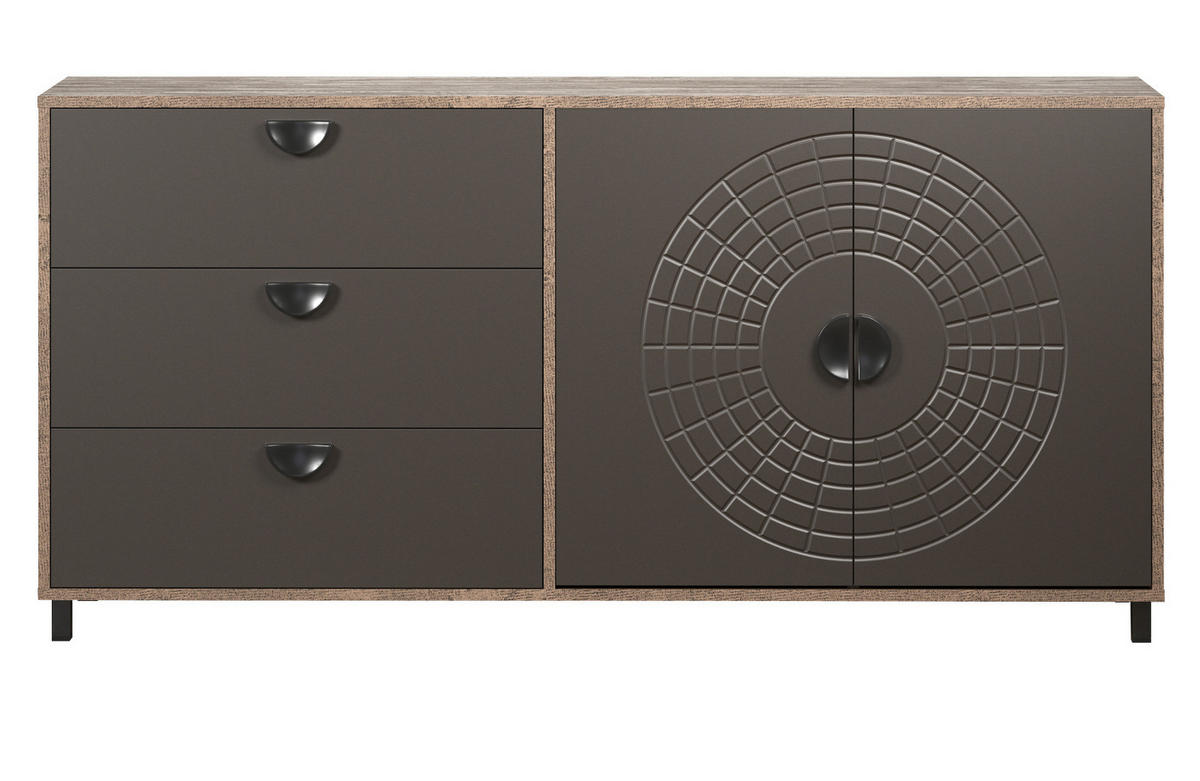 SIDEBOARD Bronze und Rostoptik 176 cm, Kommode mit Soft-Close - Rostfarben/Schwarz, Holzwerkstoff/Metall (176/86/42cm) - Top.Furn