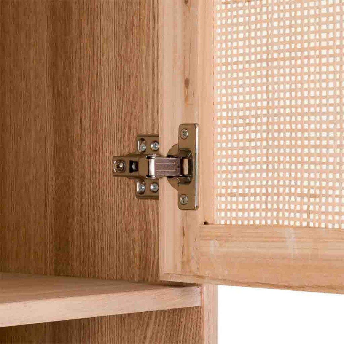 REGAL aus Holz und braunem Netz, 90x37x189 cm - Braun, Holz (90/37/189cm) - Wanderlust