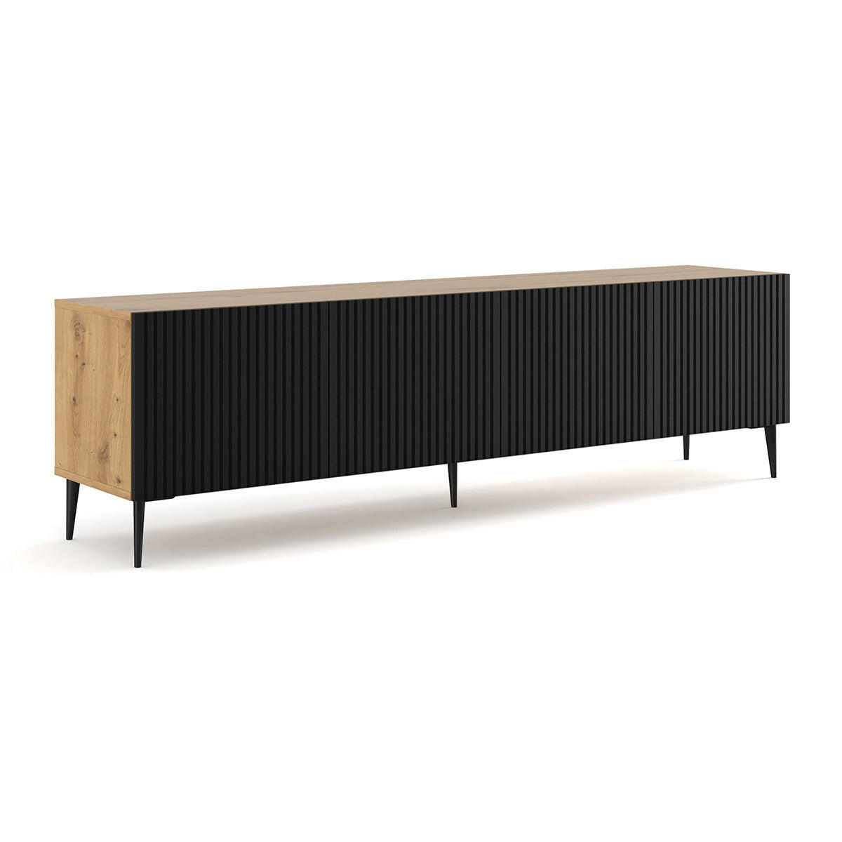 TV-MÖBEL Philaé Holz und Schwarz - Eichefarben/Schwarz, Holzwerkstoff (200/56/42cm) - Petits-meubles