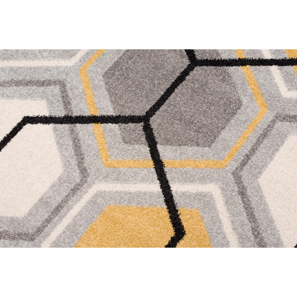 Thumbnail - Tapiso Teppich, Grau, Currygelb, Kunststoff, 140x190 cm, Teppiche & Böden, Teppiche