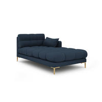 CHAISELONGUE rechts Mamaia aus strukturiertem Stoff blau - Blau, Textil (102/75/185cm) - Micadoni