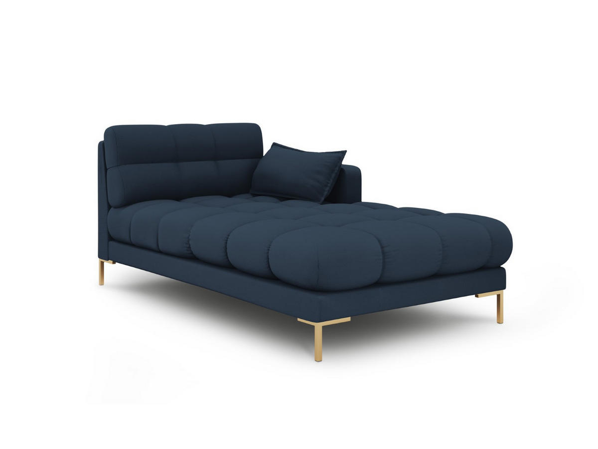 CHAISELONGUE rechts Mamaia aus strukturiertem Stoff blau - Blau, Textil (102/75/185cm) - Micadoni