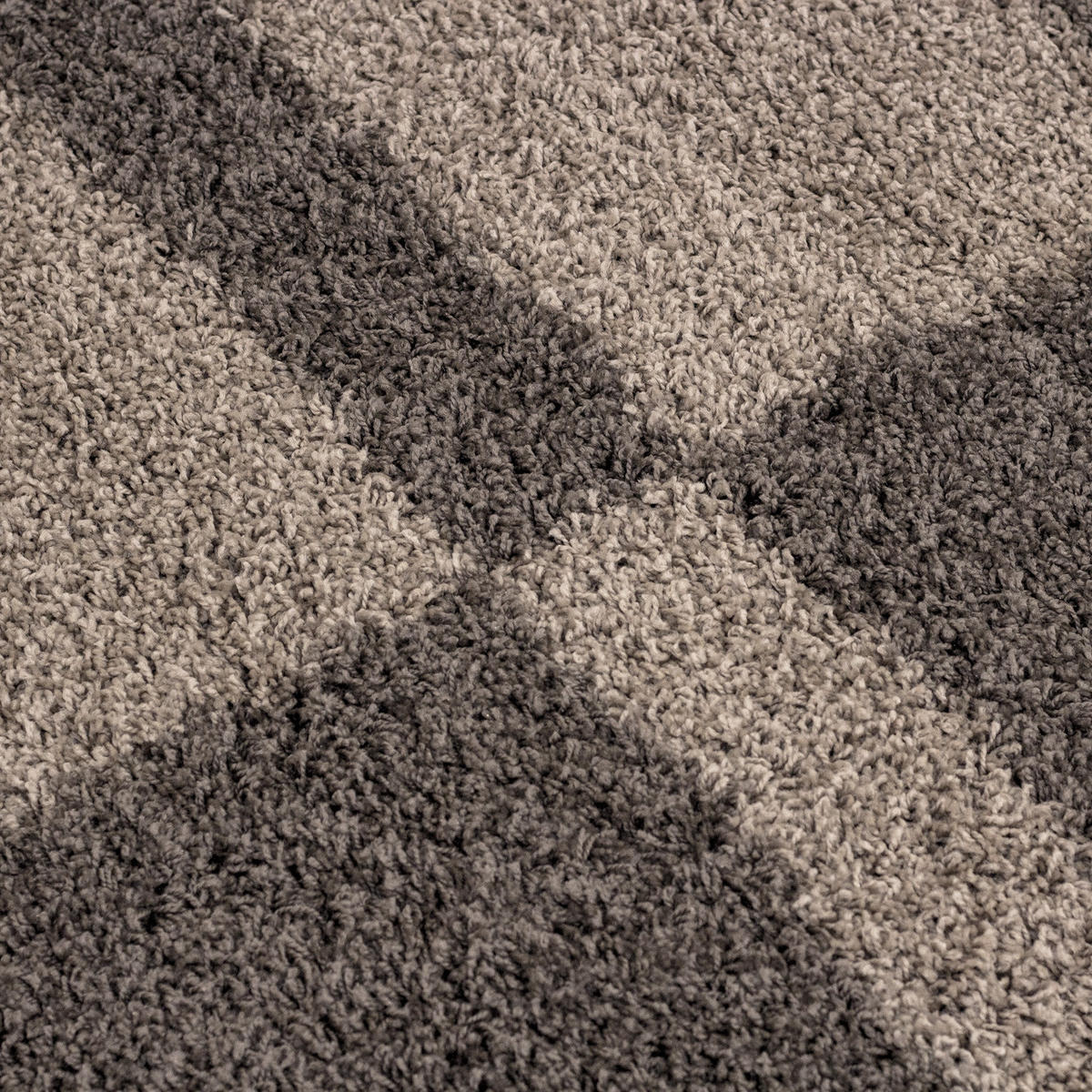 TEPPICH Hochflor Shaggy Karo Design Polypropylen Wohnzimmer Taupe Rund 160x160 - Taupe, Textil (160/160cm) - KADIMA DESIGN