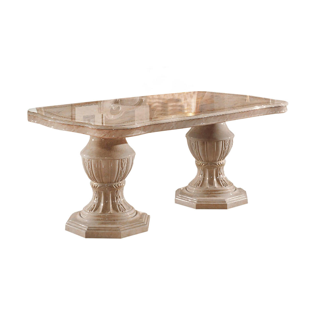 ESSTISCH BELLA in Beige/Gold 185 - 230 cm - Beige/Goldfarben, Holzwerkstoff/Kunststoff (105/185/75cm) - Interdesign24
