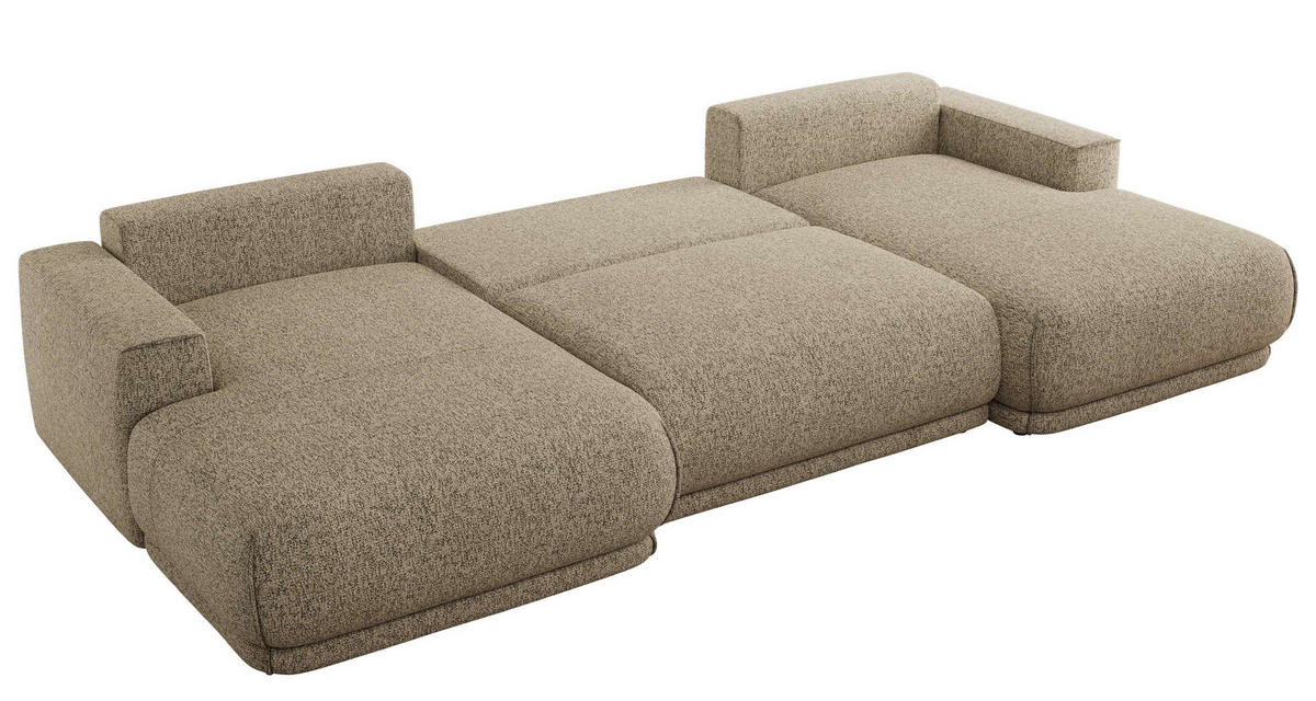SEDACIA SÚPRAVA RINA U Tmavobežová Štruktúra - čierna/béžová, textil/plast (360/85/170cm) - MKS