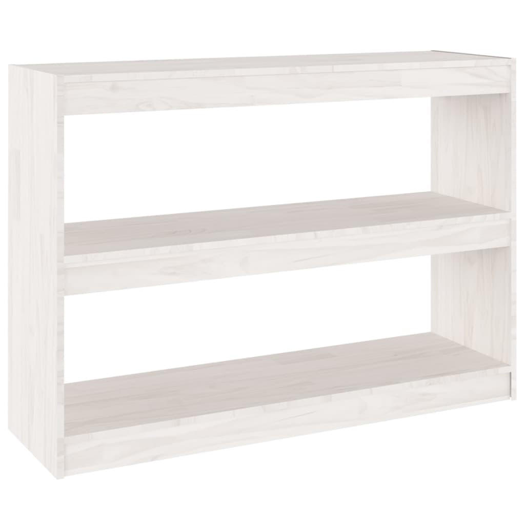 BÜCHERREGAL Raumteiler Weiß 100x30x71,5 cm Massivholz Kiefer - Weiß, Holz (100/71.5/30cm) - furnicato