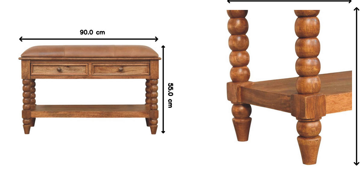 NOČNÍ STOLEK Levitate, nástěnný, 2 zásuvky, hnědá - světle hnědá, dřevo (90/55/35cm) - Artisan Furniture