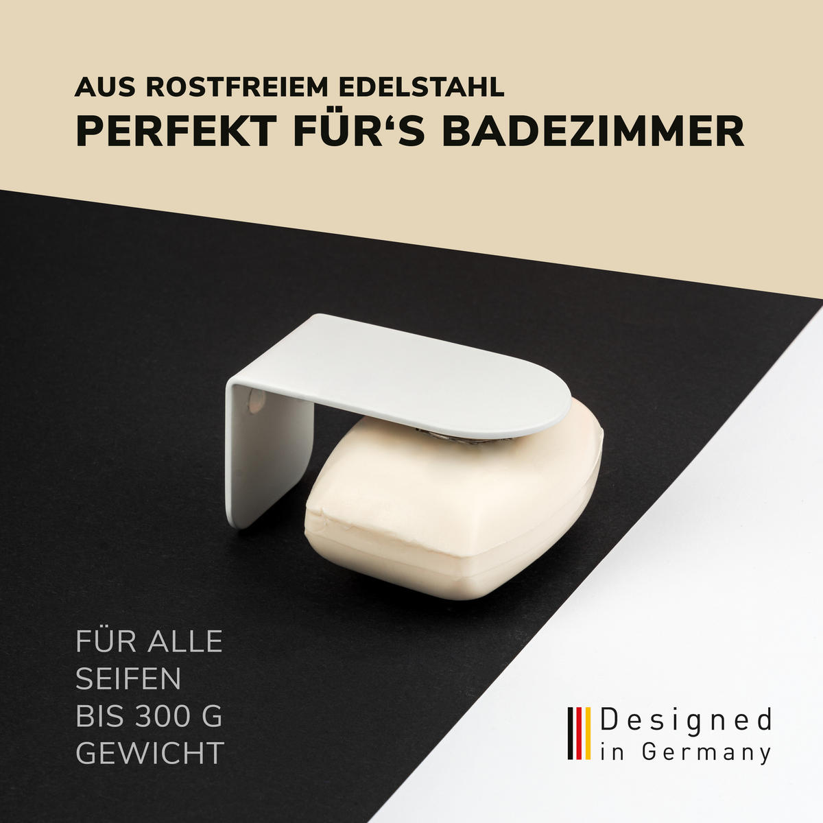MAGNET-SEIFENHALTER, weiß, Edelstahl - Weiß, Metall (4.5/4.5/8cm) - bremermann