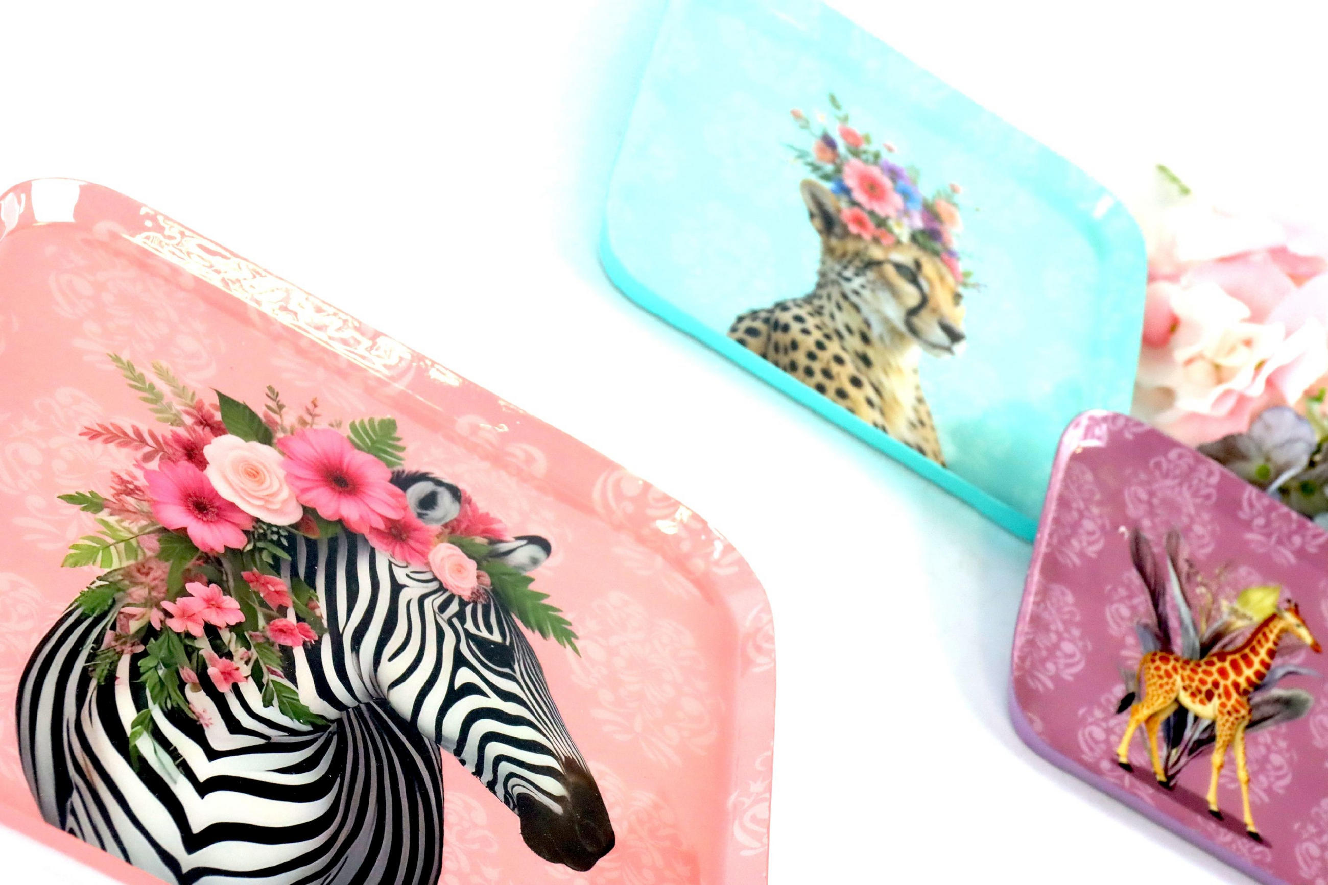 TABLETTS savanna dreams Tiermotive 3er-Set - Multicolor, Metall (1.5cm) - FURNARO