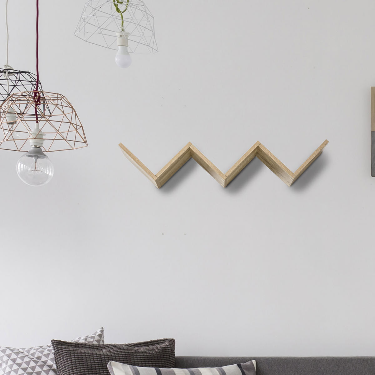 WANDBOARD DE-15467 80/16/15 cm, inkl. Befestigungskit Heller Eiche - Beige, Holzwerkstoff (16/15/80cm) - ComfortXL