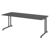 SCHREIBTISCH Serie-Z 80/200/74 cm in Graphitfarben/Graphitfarben - Graphitfarben, Holzwerkstoff (80/200/74cm) - bümö
