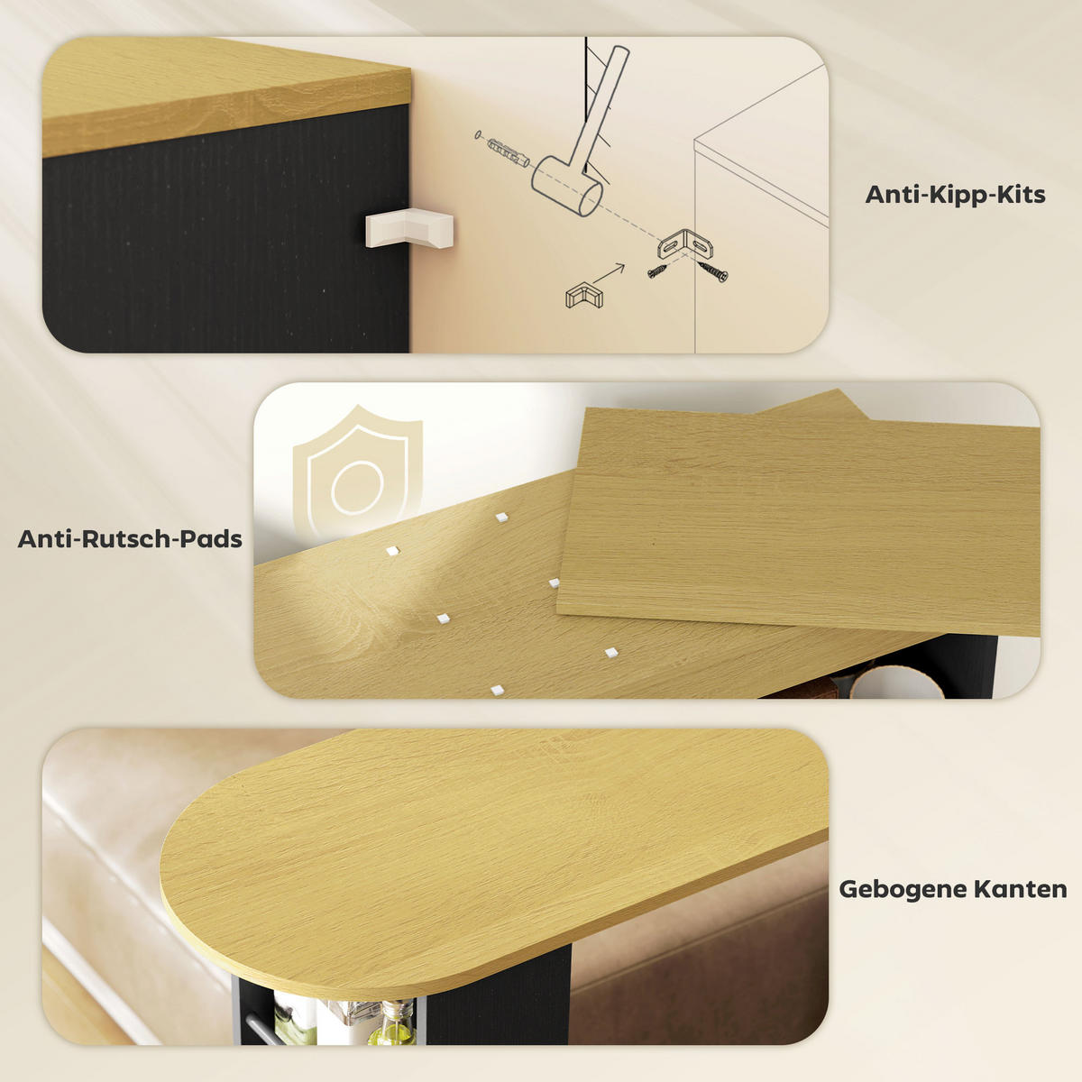 Ausziehbarer-Bartisch Spanplatte MDF Schwarz - Schwarz, Holzwerkstoff (187.5/35/105cm) - HOMCOM