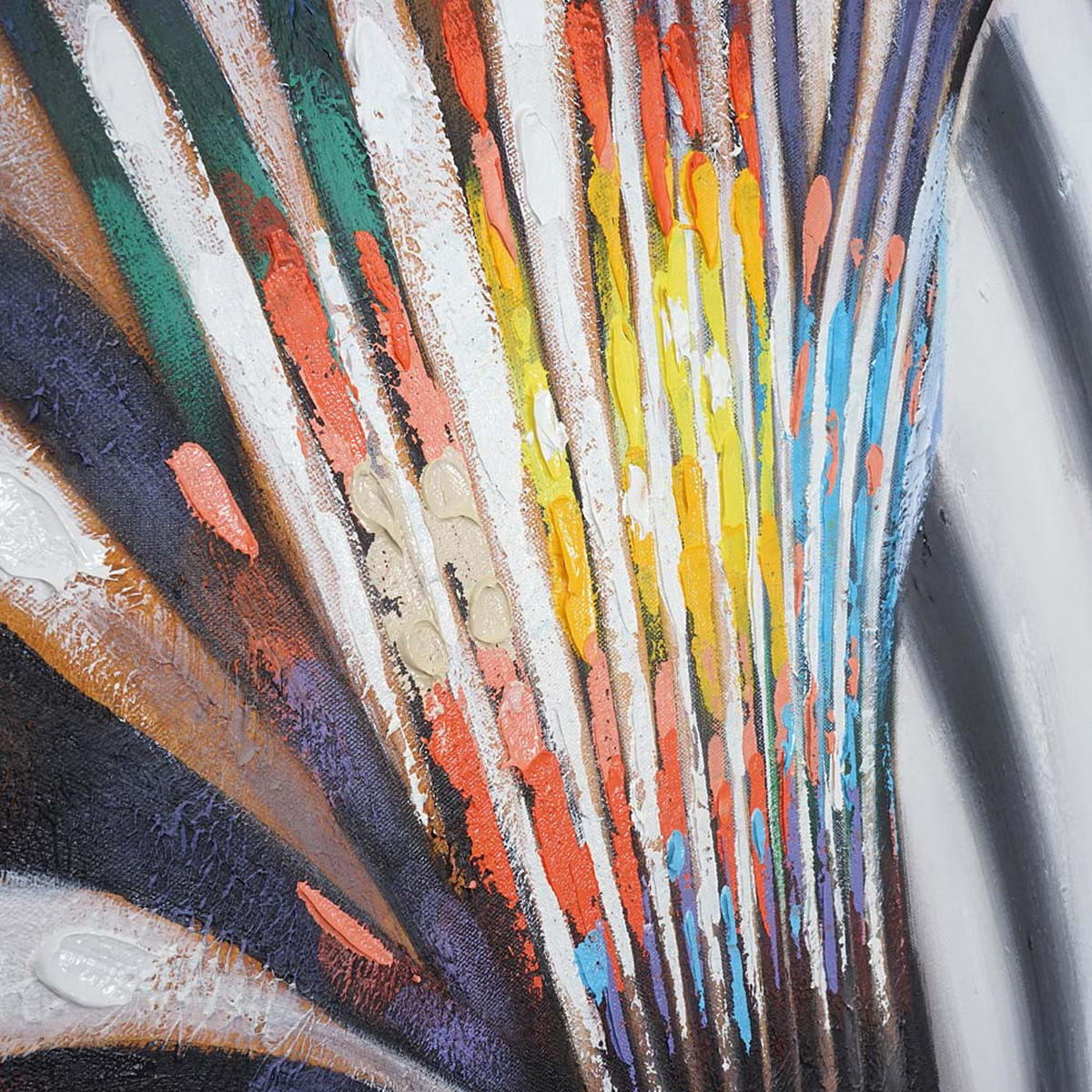 ÖLGEMÄLDE ZEBRAKOPF HANDGEMALT Mehrfarbig - Multicolor, Textil (120/90cm) - MCW
