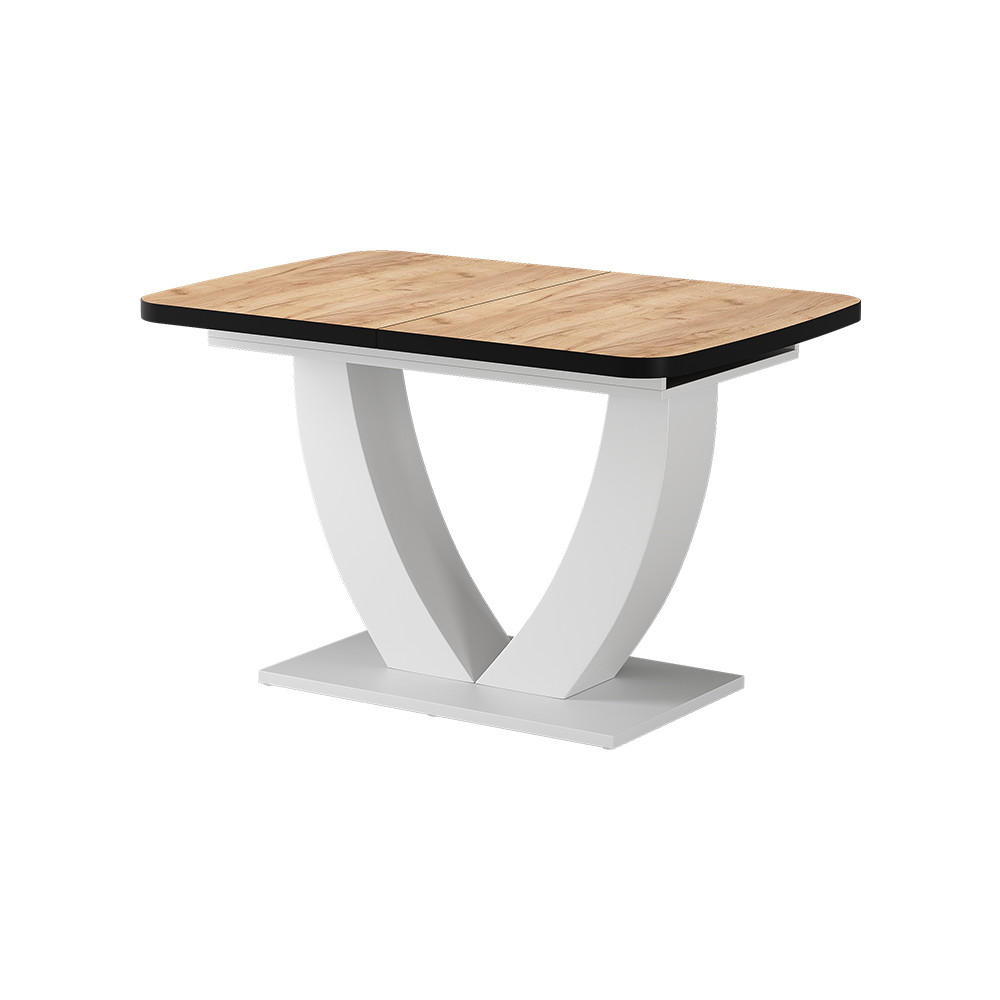 JÍDELNÍ STŮL Fenaro Zlatá síla dub/bílá 120 x 80 cm Rozšiřitelný - bílá/medově dubová, kompozitní dřevo (80/120/77.4cm) - Vicco