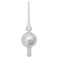 BAUMSPITZE Schneeflocke Silberfarbig 27cm (Glas / 1 Stk.) - Silberfarben, Glas (27cm) - Krebs Glas Lauscha