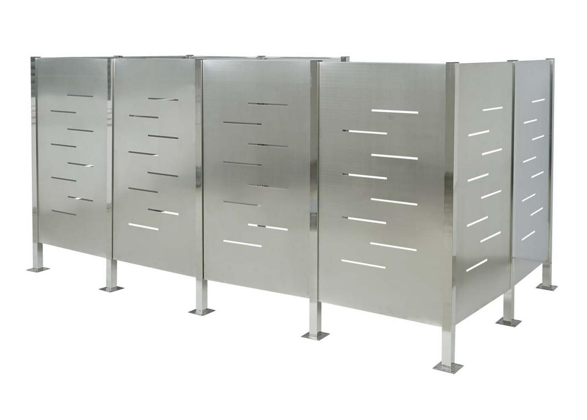 MÜLLTONNEN-ZAUN 151x326x166cm Silber - Silberfarben, Metall (326/151/166cm) - PROREGAL