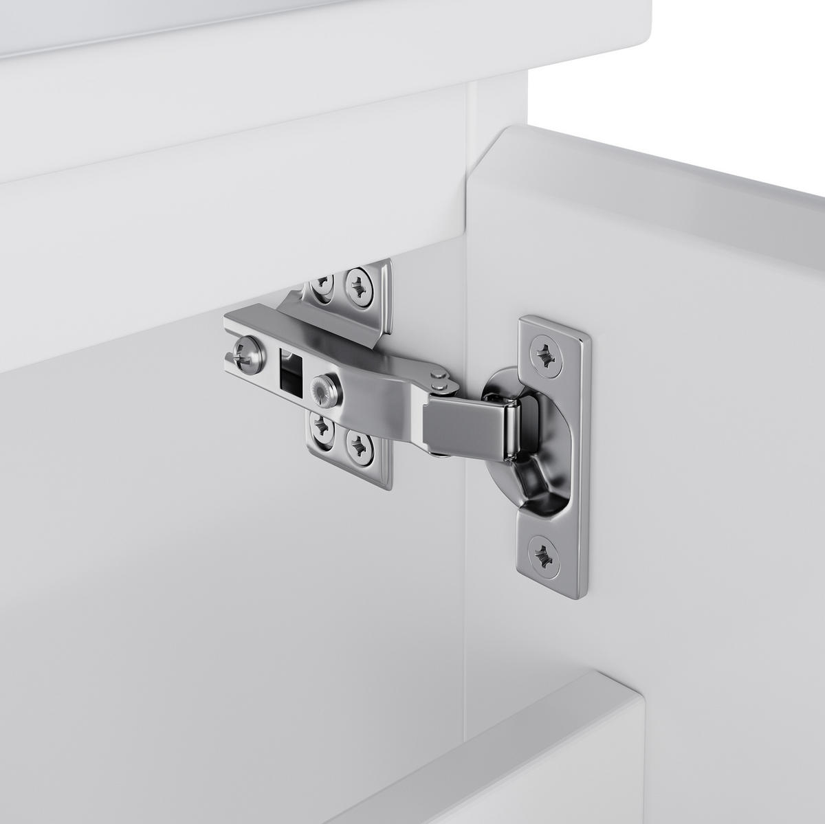 WASCHTISCHUNTERSCHRANK 91x46.5x50.5 cm Weiß aus Keramik & Spanplatte mit Radarsensor-LED & 2 Schubladen - Weiß, Holzwerkstoff (91/50.5/46.5cm) - Modfu