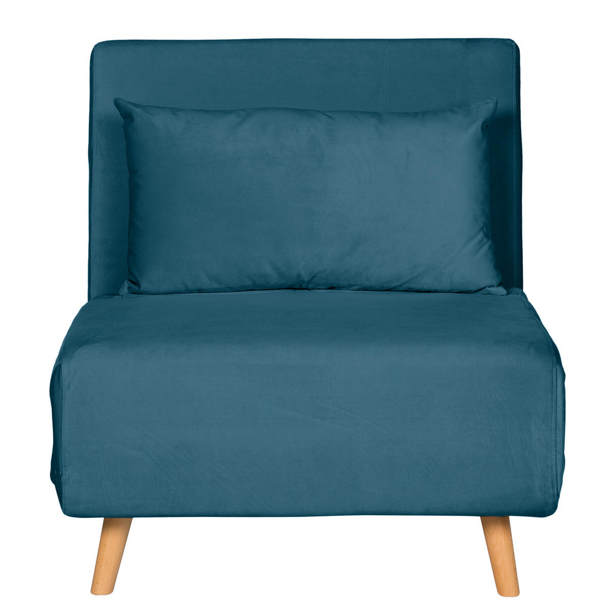 SCHLAFSESSEL - Buchefarben/Dunkelblau, Holz/Buchenholz (77/81/90cm) - home24